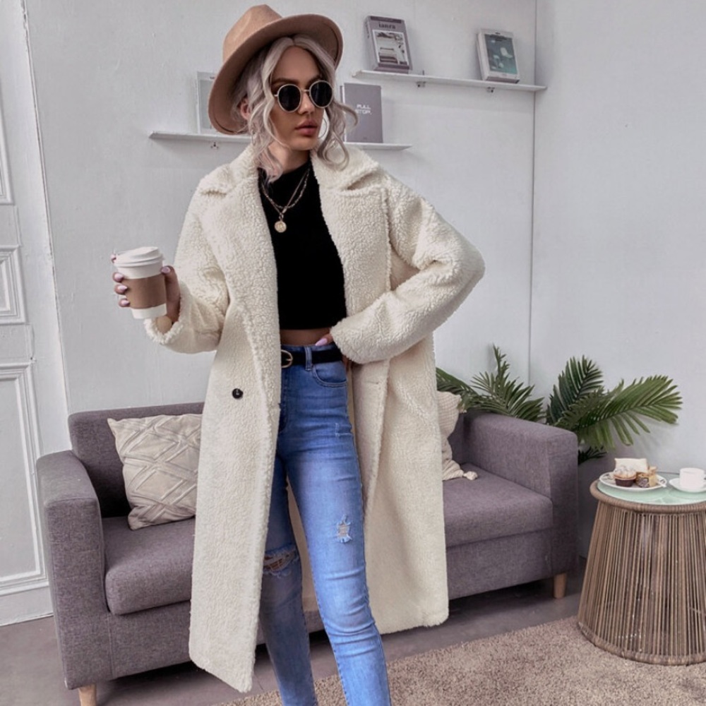 Double Button Lapel Collar Teddy✨